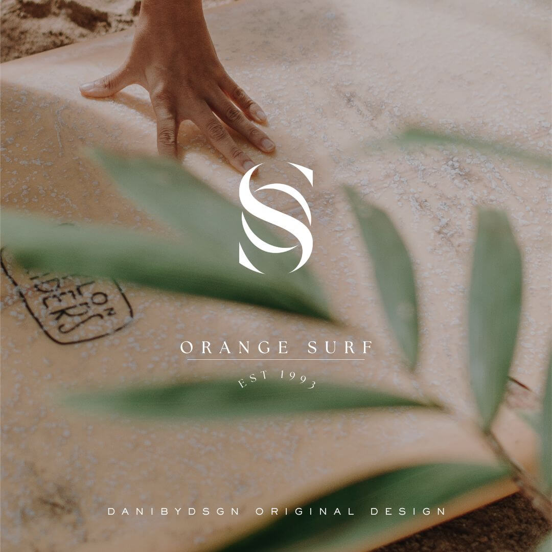 The image of the initials 'S' & ‘O’ logo, of a business branding and brand identity, created by Danibydsgn, business logo designer. This business initial monogram logo is artfully placed on a surfboard conveying the essence of the brand. The photo is part of a business branding package, ideal for website branding, event promotions, and wedding monograms as well as small business branding. Danibydsgn initial monogram branding packages are ideal for all size businesses