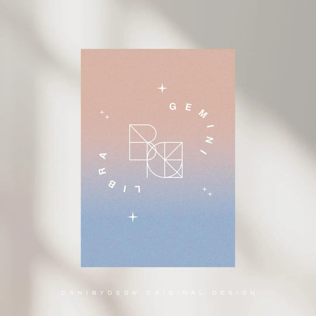 Joined custom logo design featuring fine line monogram tattoo symbols by Danibydsgn on wall art.