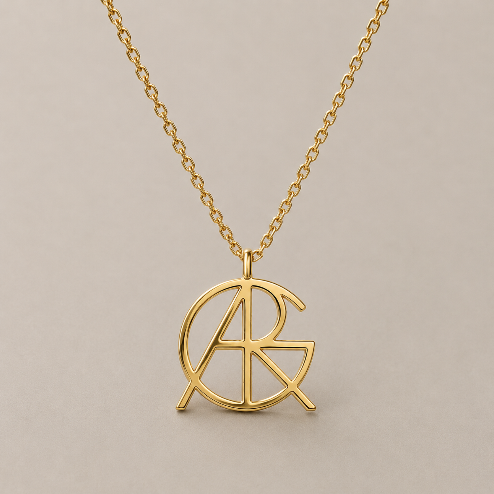 single 9k gold necklace custom symbol