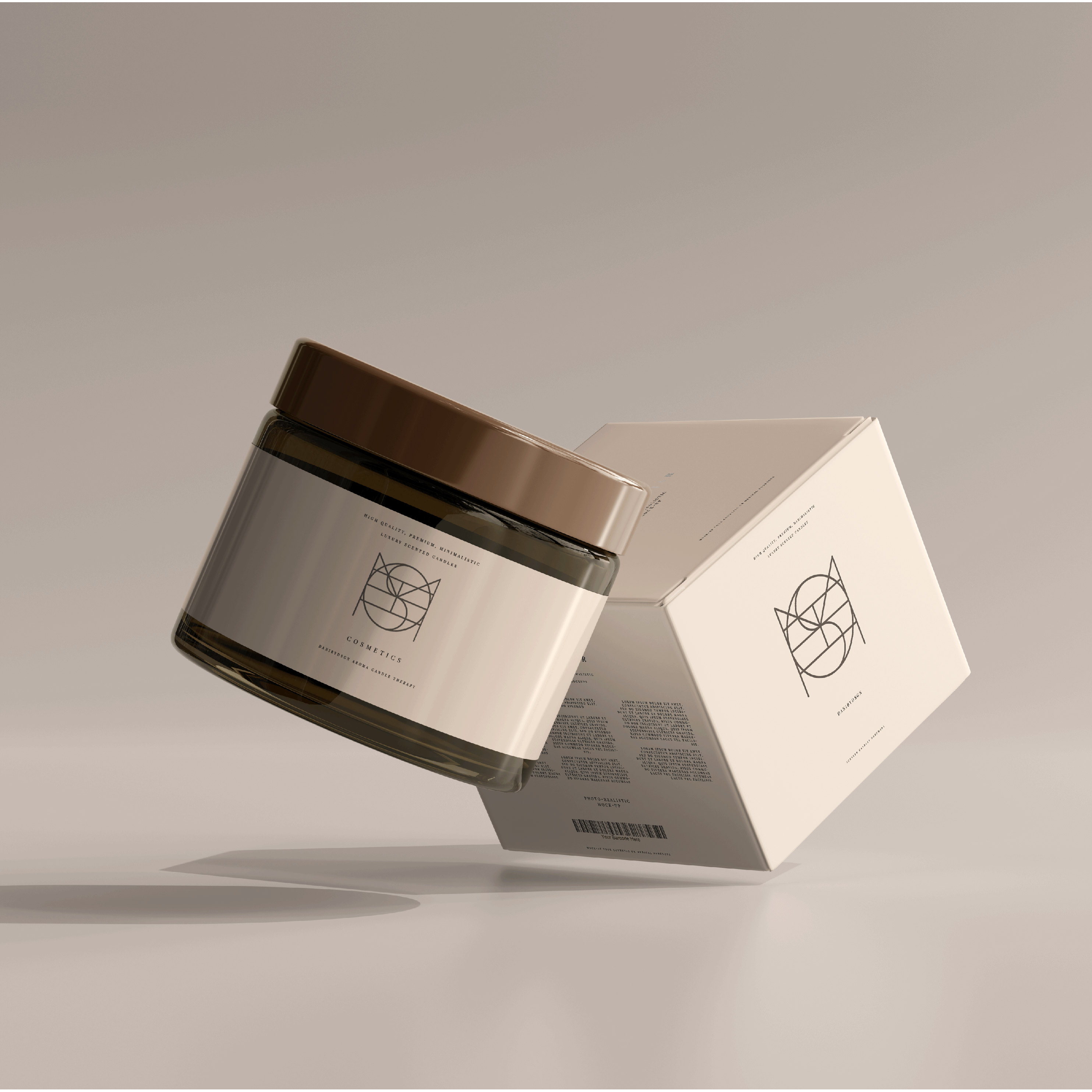 This product image features a sophisticated cosmetic jar and package box with the Danibydsgn logo, demonstrating an elegant business logo design. The branding on the packaging reflects a high-end brand identity, a result of professional branding package by Danibydsgn a skilled business logo designer. The design is also perfect for website branding, clothing branding, weddings and event promotions. This photo highlights the luxury element of the cosmetics industry and the importance of elegant branding.