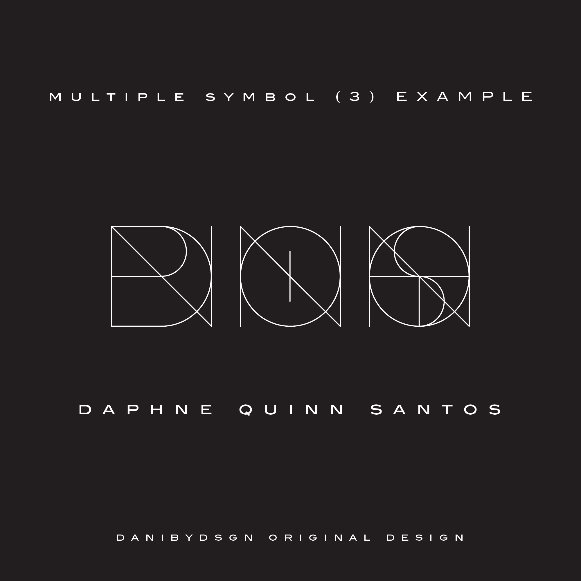 Custom logo design featuring fine line tattoo symbols in a monogram style by Danibydsgn.