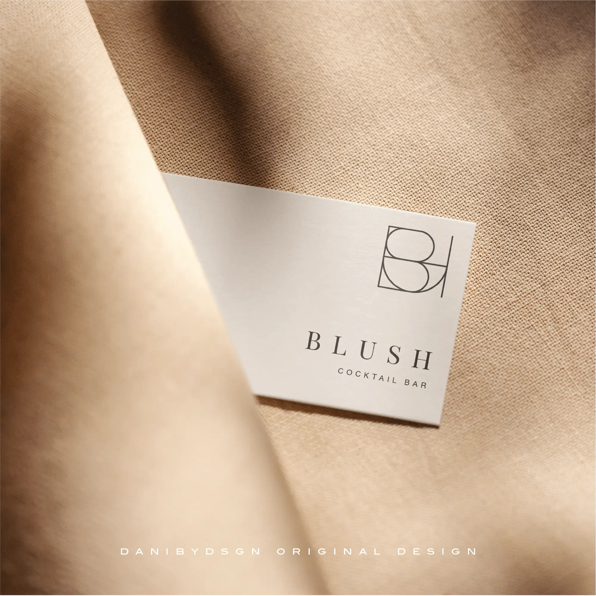 Blush cocktail bar luxury business logo design from Danibydsgn with elegant branding elements and stylish typography.