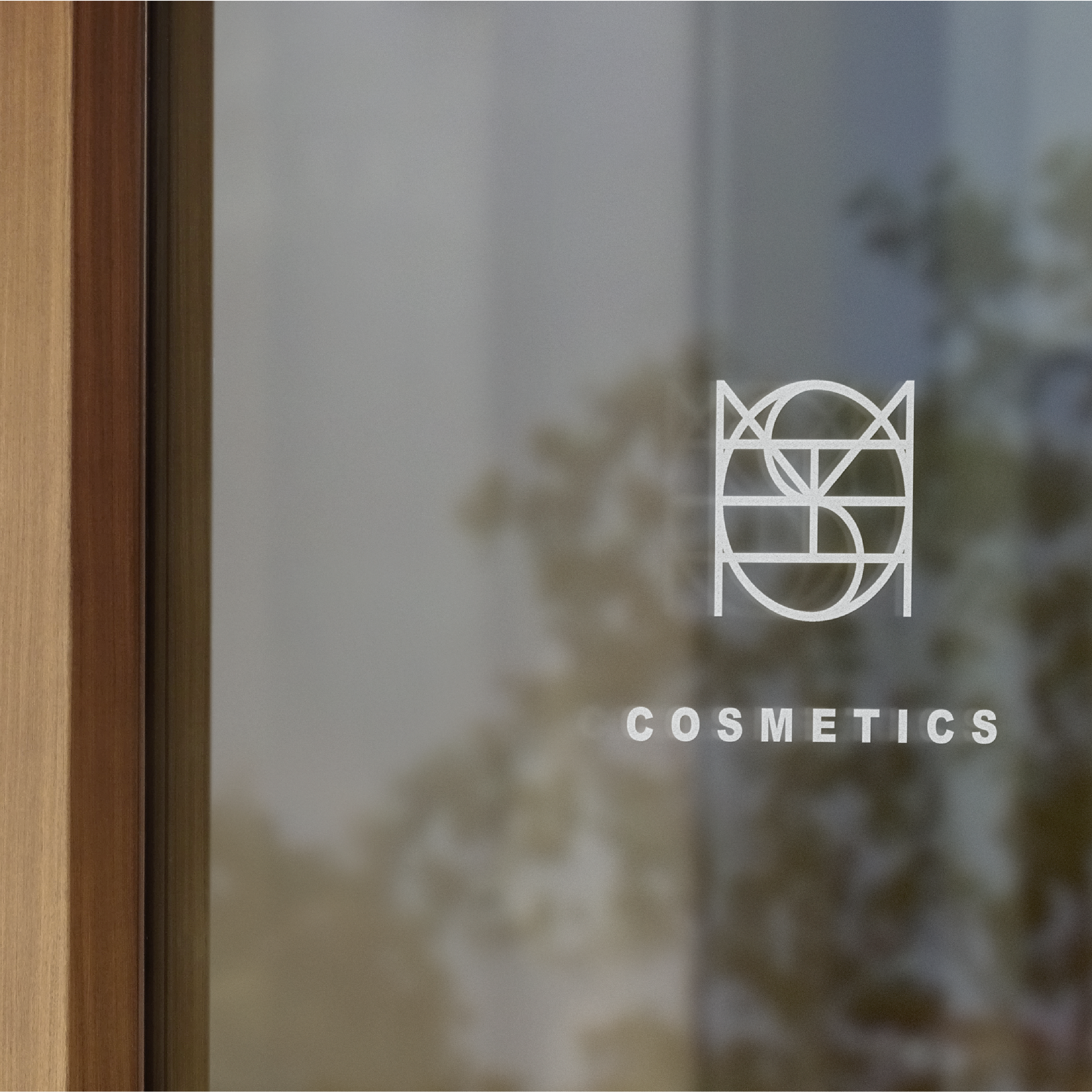 A window decal displaying the sleek business logo for our cosmetics client, part of the Business Logo Design & Branding Kit by Danibydsgn. This design exemplifies a polished brand identity, crafted by a professional business logo designer. This elegant branding design is ideal for any industry.  It is also perfect for website branding, clothing branding, wall art, weddings and can be utilized for event promotions, showcasing the essence of a refined branding package