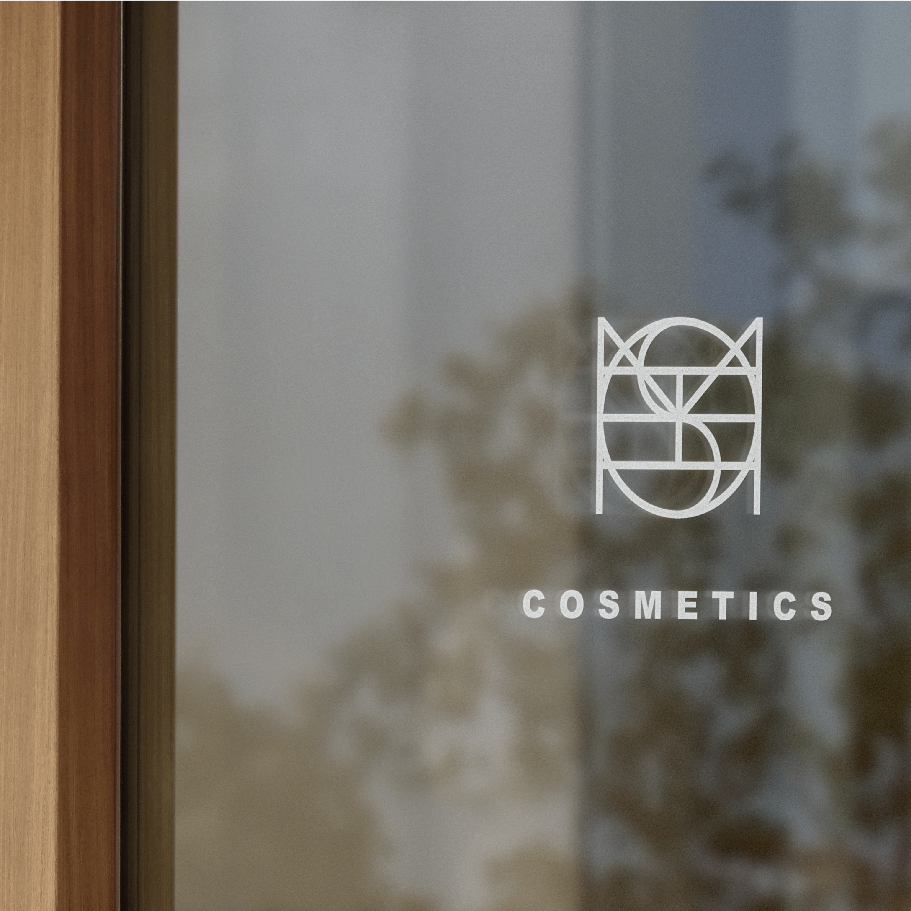 A window decal displaying the sleek business logo for our cosmetics client, part of the Business Logo Design & Branding Kit by Danibydsgn. This design exemplifies a polished brand identity, crafted by a professional business logo designer. This elegant branding design is ideal for any industry. It is also perfect for website branding, clothing branding, wall art, weddings and can be utilized for event promotions, showcasing the essence of a refined branding package