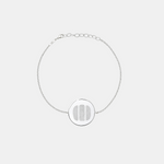 Three fingerprint, 925 sterling silver, coin pendant bracelet. 