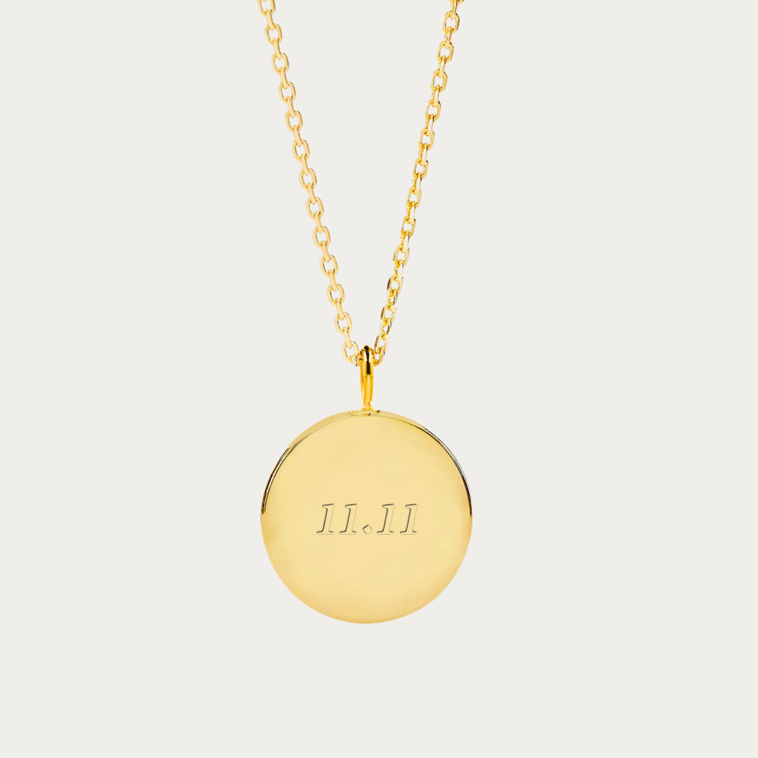 Single Fingerprint Coin Pendant Necklace -18k Gold Vermeil