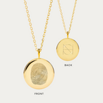 Single Fingerprint Coin Pendant Necklace -18k Gold Vermeil