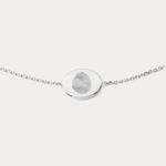 Single Fingerprint Coin Bracelet - 925 Sterling Silver