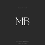 Elegant minimalist 'MB' initial monogram for branding and design, by Danibydsgn. The white monogram stands out against a dark background, exemplifying professional business logo design. It's a sleek business initials logo for website brand identity, also suited for small business branding and clothing branding.  Branding design created by Danibydsgn a professional business branding graphic designer.  