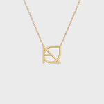 9k yellow gold custom symbol cut-out pendant necklace – DaniByDsgn personalized luxury jewelry, minimalist 1cm symbol design on fine chain