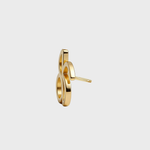 Side view of Danibydsgn custom symbol stud earring in 9k Gold showing the cut-out silhouette depth and stud post.