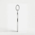 Side view of the Danibydsgn Three Fingerprint Pendant Necklace in 925 Sterling Silver, highlighting the 1.5mm pendant depth and sleek polished edge for a refined, durable, and timeless design.