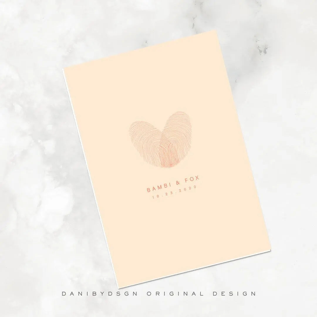 Personalized fingerprint heart wall art design by Danibydsgn, showcasing unique fingerprint patterns in vibrant colors.