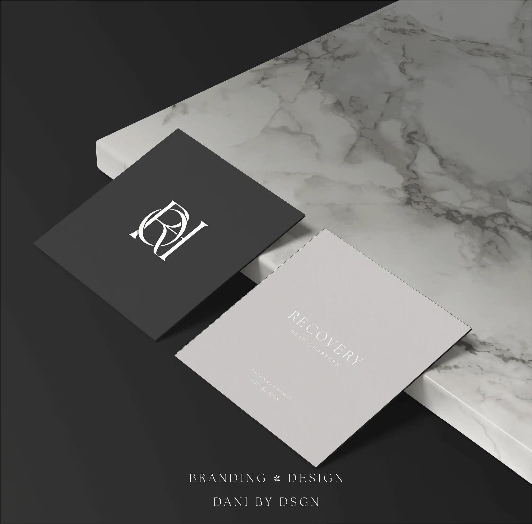 Business initial monogram design showcasing branding elements by Danibydsgn on stationery.