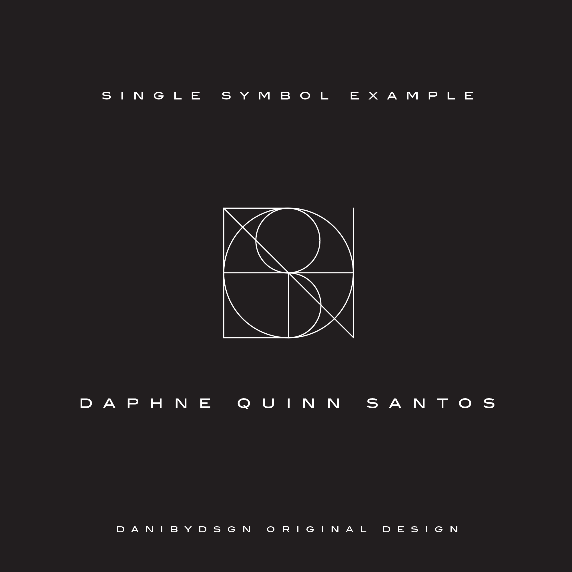 Custom logo design featuring a fine line monogram tattoo symbol by Danibydsgn, showcasing intricate details and smooth lines.